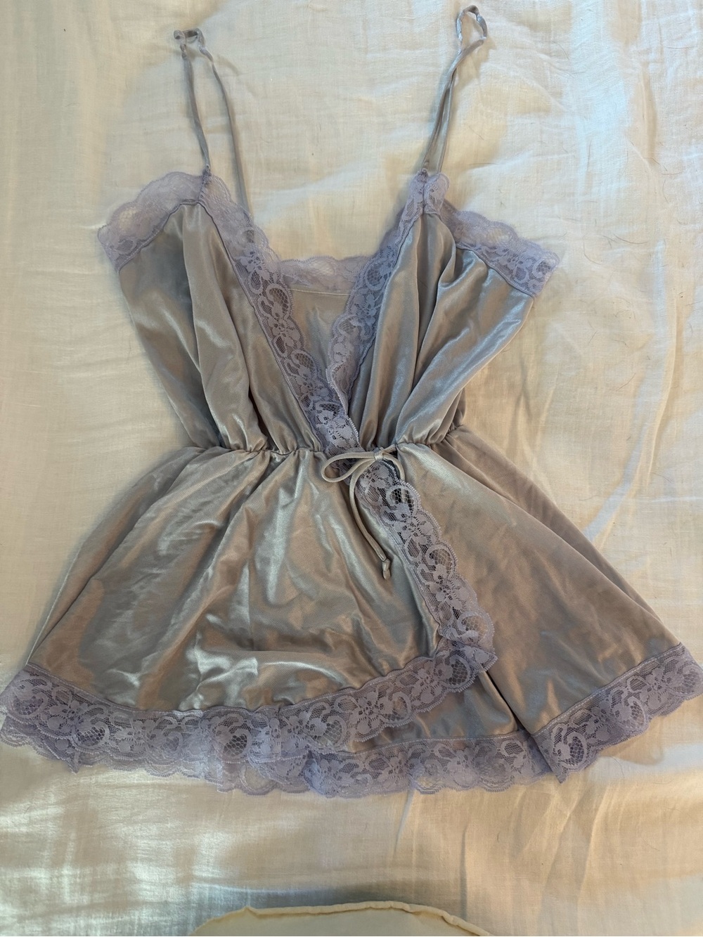 Lavender Lace-Trim Vintage wrap cami top - Women Intimates